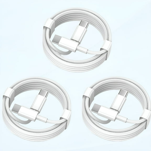 GJX USB C to USB C Charging Cable 3ft 60W 3Pack, Type C to Type C Fast Charger Cord, Compatible for New Pro 12.9/11, Air 4/5, Mini 6, MacBook Air (White)