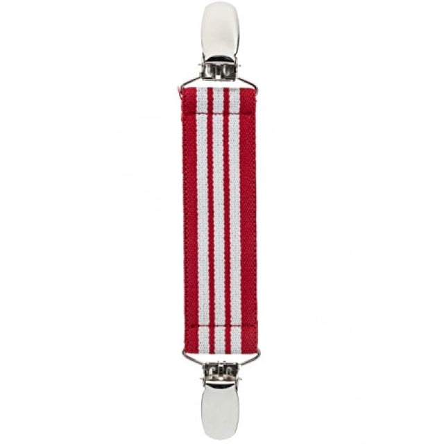 Elastic Scarf and Hat Clips Attacher with Extra Heavy Clips - Red Stripe