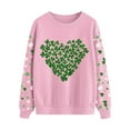 thumbnail image 4 of Sweatshirts for Women Ladies Tops Sweatshirt Casual Long Sleeve Pullover Loose Fit Blouses Spring Winter Dressy Jumpers Shirts Elegant Comfy Sweaters Pink S, 4 of 5