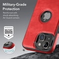 thumbnail image 5 of Classy Design Luxury Leather Phone Case for iPhone 15 Non-Slip Grip Full Body Ultra Slim Protective Case (2023,6.1”) (Red), 5 of 11