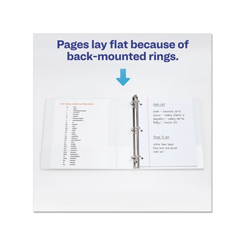 Durable View Binder with DuraHinge and EZD Rings 3 Rings, 1" Capacity, 11 x 8.5, White, 9301