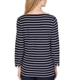 thumbnail image 2 of Nautica Women’s 3/4 Cuffed Sleeve Chambray Casual Blouse Pullover Shirt Tops, Navy, Medium, 2 of 6
