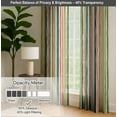 thumbnail image 6 of Vargottam Cotton Curtains for Windows - 3-in-1 Rod Pocket/Back Tab Short Window Drapes - Light Filtering Cotton Canvas Panels - Set of 2, 52"x63" - Stripe Print (Multicolor), 6 of 8