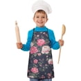 thumbnail image 2 of Pioneer Flower Floral Print Pattern Kids Aprons for Girls and Boys,Adjustable Neck Strap Toddler Aprons for Kids Cooking Baking, 2 of 7