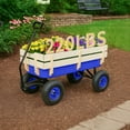 thumbnail image 5 of Ktaxon Steel & Wood Garden Cart with Wooden Railings, 330lb Heavy Duty Utility Wagon, Blue, 5 of 10