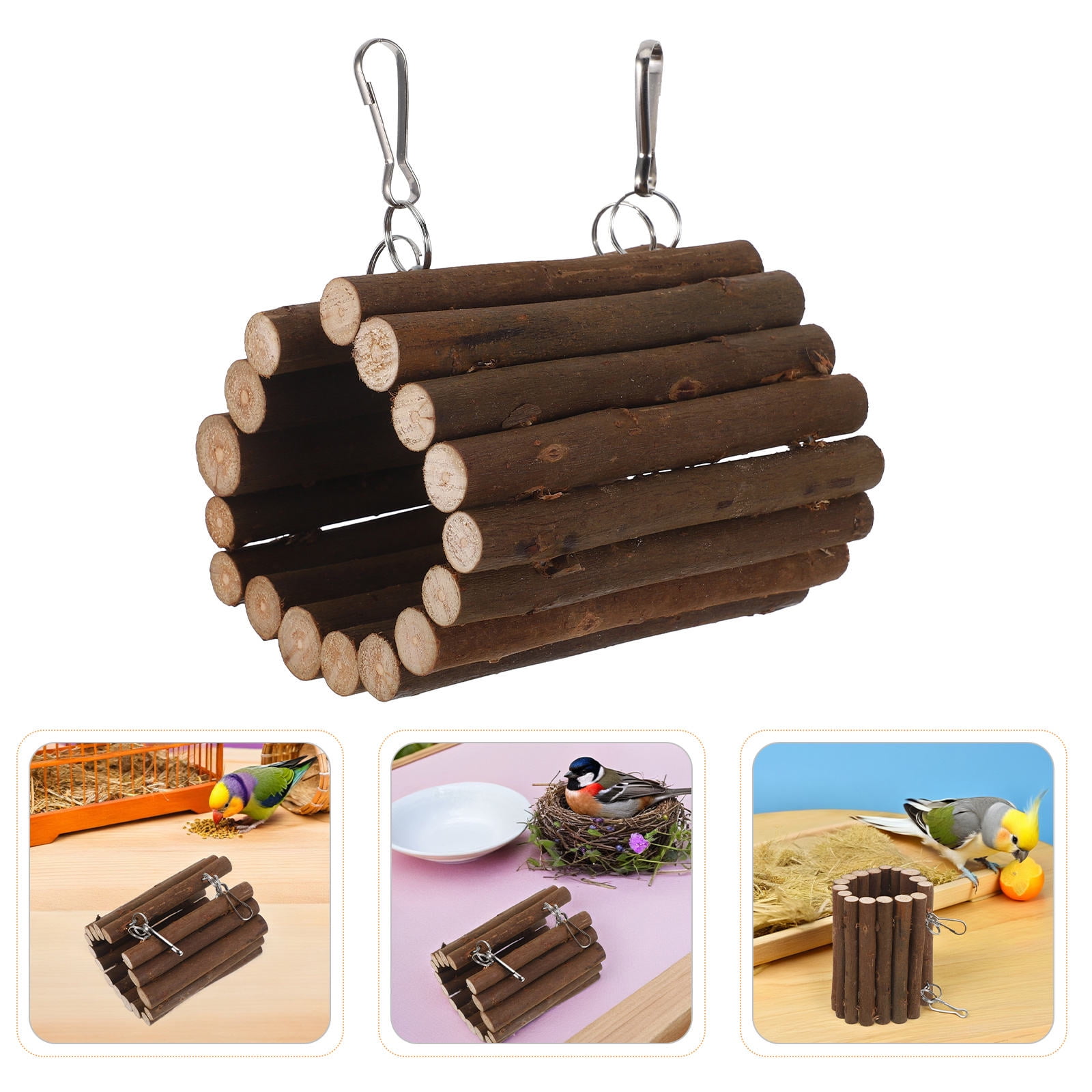 TABLZONE Wooden Coffee Bird Swing - , Easy to Install, Fun Decorative Accessory for Home and Garden