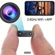 Mini WiFi Security Camera, Portable Indoor/Outdoor Video Surveillance with App, Infrared Night Vision, Motion Detection, Live Streaming, USB Powered, ABS Resin, No Battery - Black