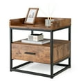 thumbnail image 1 of Gymax Nightstand Side End Sofa Table w/ Drawer Metal Frame for Living Room Bedroom, 1 of 9