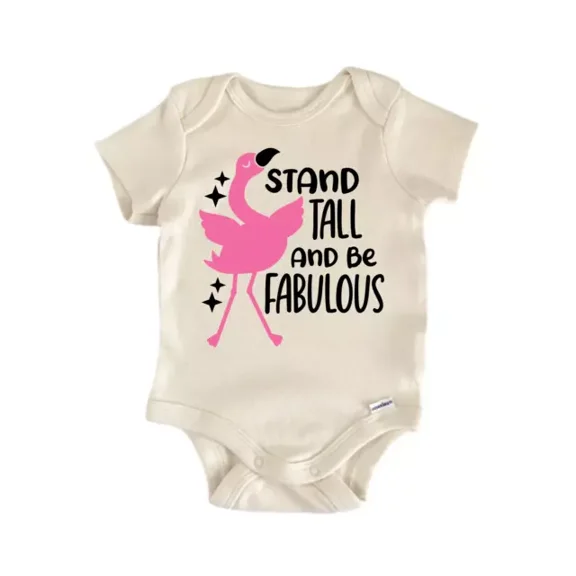 Stand Tall Fabulous Flamingo Baby Boy Girl Clothes Infant Bodysuit Cute Newborn Cute Baby Onesie, BABY BODYSUIT LAT 4424