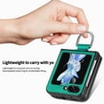 thumbnail image 4 of ELEHOLD for Samsung Galaxy Z Flip 7 Leather Case Cover, with Metal Finger Ring Holder Slim Lightweight Shockproof Non-Slip Case for Galaxy Z Flip 7 ,Green, 4 of 11