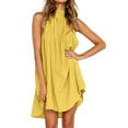 thumbnail image 1 of Qarigey Vestido de tiras Traje de verano con cuello halter Transpirable Moda al aire libre Estilo simple Vestidos sin mangas elegantes Vestidos Amarillo XXL, 1 of 6