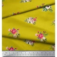 thumbnail image 2 of Soimoi Yellow Cotton Duck Fabric Dot & Peony Floral Decor Fabric Printed Yard 42 Inch Wide, 2 of 3