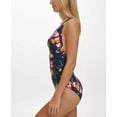 thumbnail image 2 of TOMMY HILFIGER Women's Navy Floral Removable Cups Lined Deep V Neck Strappy One Piece Swimsuit 8, 2 of 2