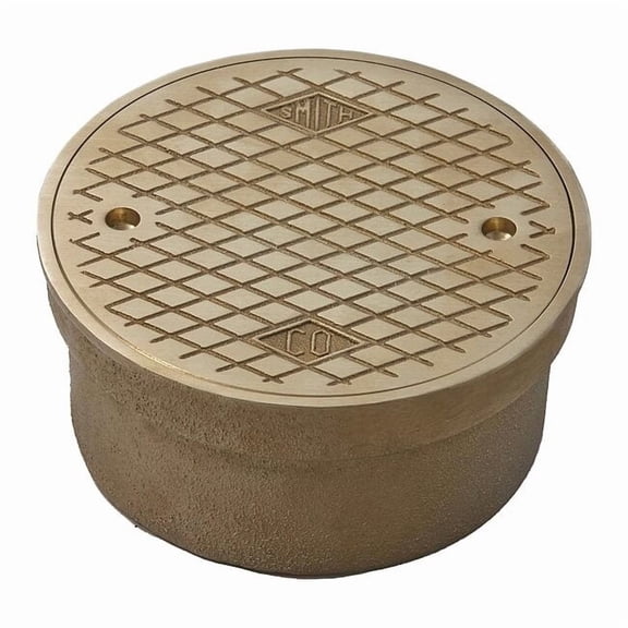 Round Floor Cleanout, Nickel Bronze, 4", Inside Caulk