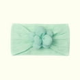 thumbnail image 2 of Odeerbi Baby Girls Elastics Hair Bows Headband Toddler Cute Bowknot Flower Hair Band Solid Color Headdress Hair Accessories Mint Green, 2 of 4