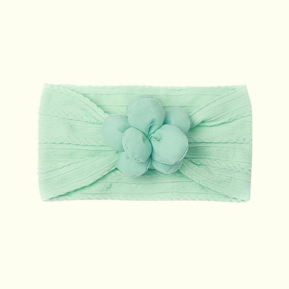 Lilgiuy Newborn Girls Cute Bandhand Soft Solid Flowers Bows Soft Stretchy Elastic Band Hair Accessories for Baby Shower