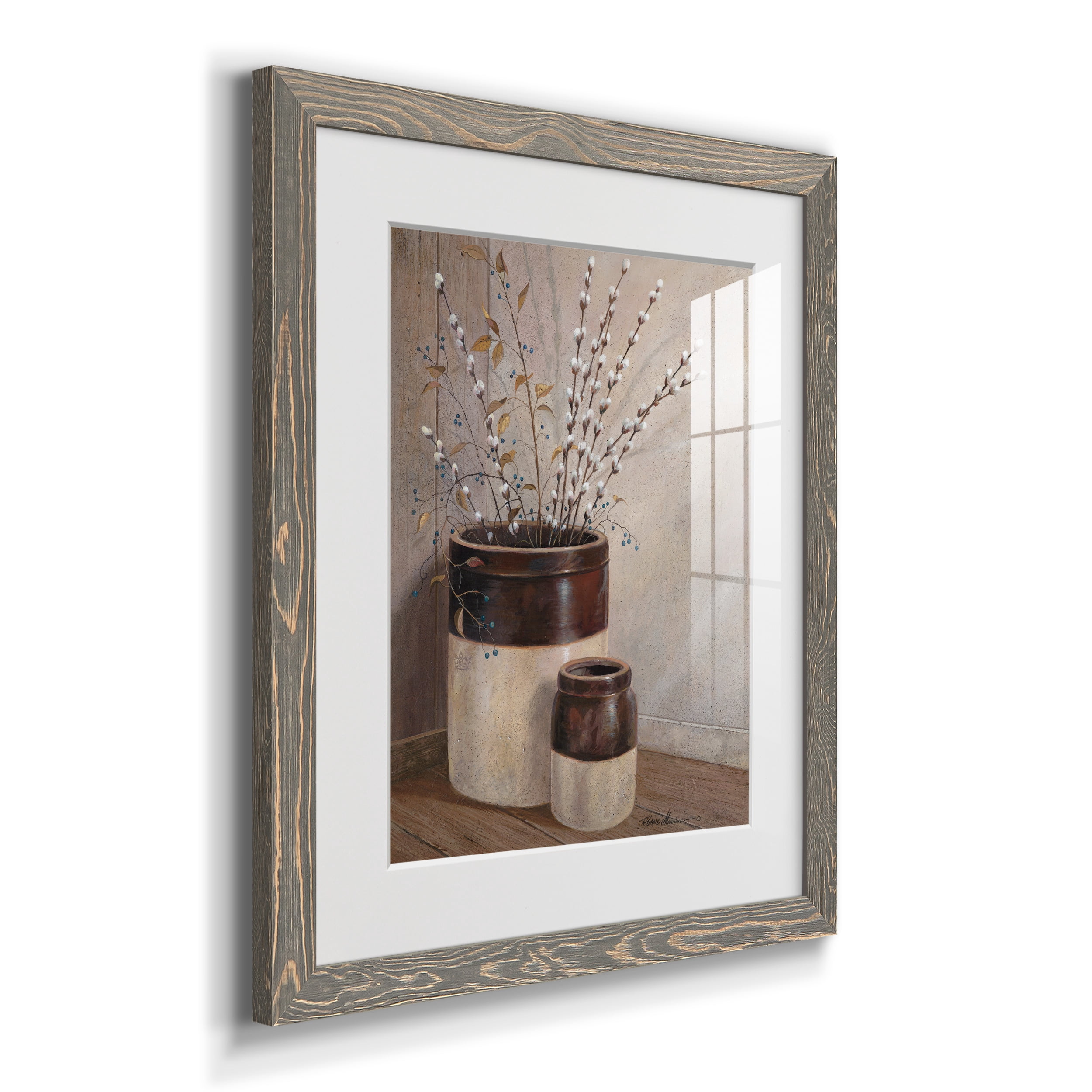 Pussywillows & Spring - Premium Framed Print - Ready to Hang - 20 x 24 - Grey Frame
