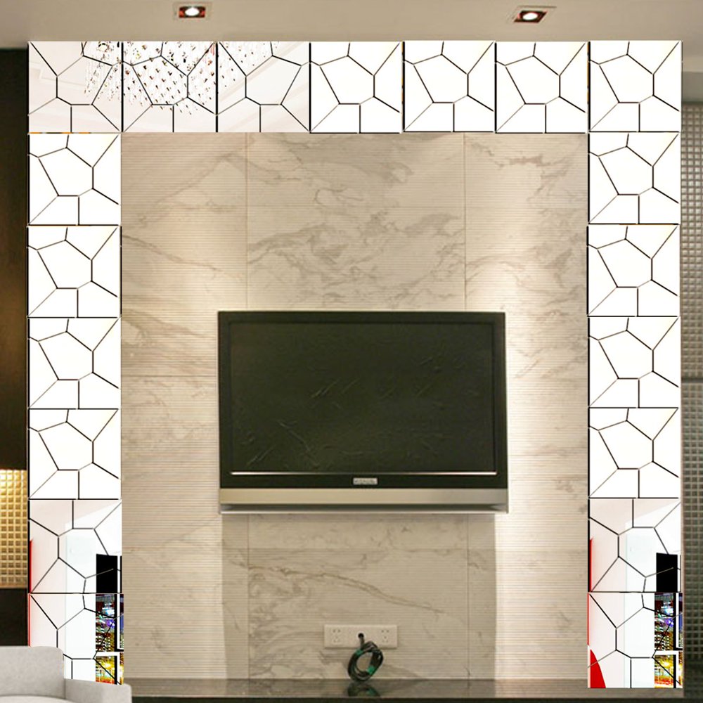 3D Modern Acrylic Mirror Wall Sticker DIY Self Adhesive Mirror Tiles