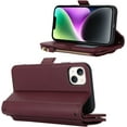 thumbnail image 5 of for iPhone 14 Wallet case,iPhone 14 Phone case with Zipper Card Holders for Women Slots Crossbody Flip Folio Book Cover with Credit Card Holder Men case - red, 5 of 7