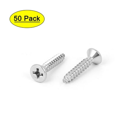 

Uxcell M3.5 x 19mm Flat Head Self Tapping Screw Fasteners Silver Tone (50-pack)