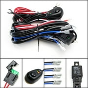 iJDMTOY 4-Output Universal Fit Relay Harness Wire Kit with LED Light ON/OFF Switch For Fog Lights, Driving Lights, HID Conversion Kit or LED Pod Light, Worklight, etc