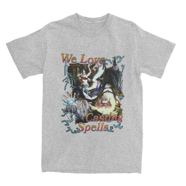 Camiseta divertida de We Love Casting Spells para hombre y mujer camisa de manga corta de algodón con cuello redondo Tops de verano talla grande
