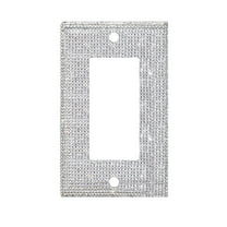 Dienrx Switch and Socket Panel, Clearance Crystal Decoration, 1Set Silver Shiny Rhinestones Wall Plate Light Cover Wall Plate Cover Light Cover Decorative Bling Light Cover for Home Ornaments