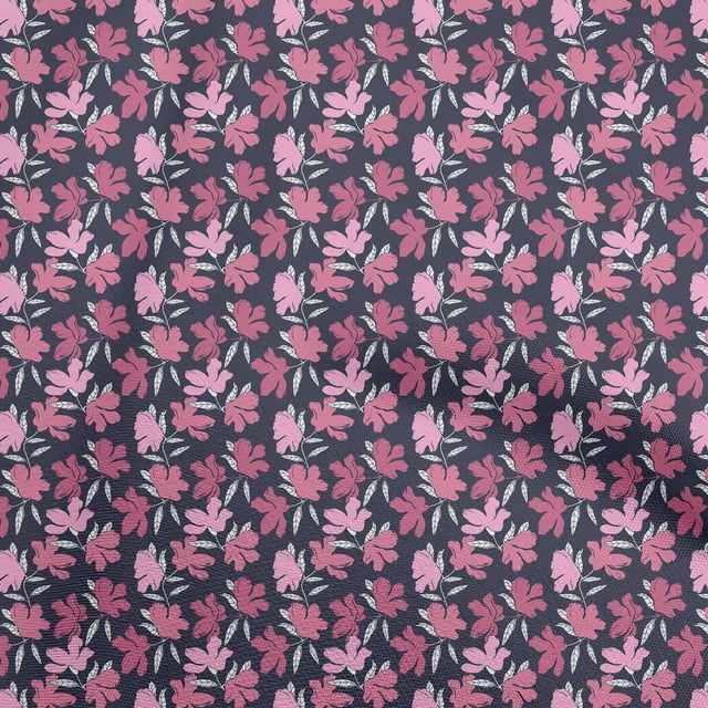 oneOone Rayon Dark Blue Fabric Floral Craft Projects Decor Fabric Printed By The Yard 56 Inch Wide