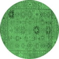 thumbnail image 1 of Ahgly Company Indoor Round Oriental Emerald Green Industrial Area Rugs, 6' Round, 1 of 4