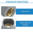 thumbnail image 3 of Uxcell 3 Pcs Pipe Fittings, 25mm 1/2 PT Brass Threaded Pipe Coupling, Grey, 3 of 6