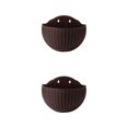 thumbnail image 4 of Transemion Stylish And Durable Plastic Flowerpot With Drainage ABS Wall Plastic Pot Flower Pot Widely Used Double-layer Structure Coffee 2Set, 4 of 6