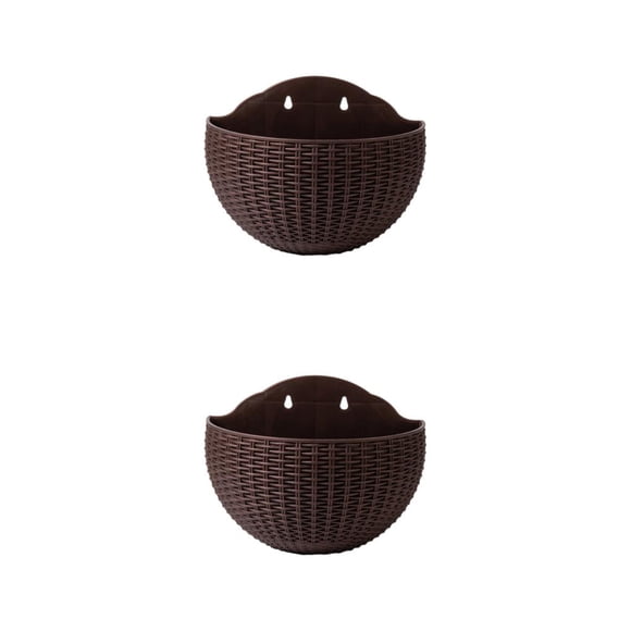 Maceta de plástico Matsuzay de pared moderna duradera doble capa Café 2Conjunto