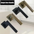 thumbnail image 2 of Matte Black Square French Doors Half-Dummy Handles, Square Dummy Lever, Sided Single Non-Turning Single Pul Lever, Side, 2 of 8