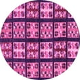 thumbnail image 1 of Ahgly Company Indoor Round Abstract Pink Modern Area Rugs, 3' Round, 1 of 4