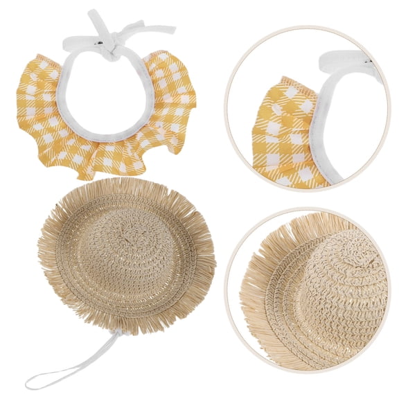 POPETPOP 1Set Porch Goose Accessories Hat Bandana Set Secure Fit for Pets