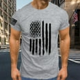thumbnail image 4 of Baqcunre Mens T Shirt Independence Day Flag Print Spring/Summer Leisure Sports Comfortable Breathable Sweat Absorbing Crew Neck D Mens Sweatshirt Tops For Men Grey 3XL, 4 of 4