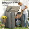 thumbnail image 4 of Armoire de Rangement Extérieure de 248 Gal, Remise de Jardin en HDPE Robuste avec Couvercle Rabattable et Doubles Portes Verrouillables, Grande Boîte à Outils pour Patio, Cour Arrière Ou Terrasse, 55.9 Pouces L x 26.4 Pouces P x 46.9 Pouces H, Gris Pâle, 4 of 7