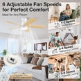 thumbnail image 4 of 42” Smart Ceiling Fans with Lights Remote,Control via Voice Alexa App,Quiet DC Motor,Easy Installation,Modern Flush Mount Low Profile Ceiling Fan for Bedroom,Patio,White/Wood,Outdoor/Indoor Use, 4 of 8