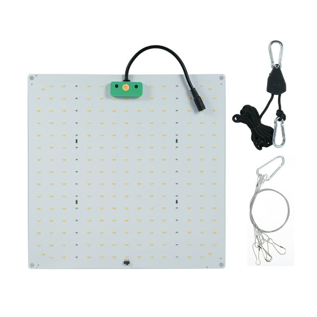 Full-spectrum Quantum Panel LED Indoor Plant Supplementary Light 3000K 5000K Infrared UV Grow Light for Green Plants, Flowers, and Vegetables with Hanging Chain and Rope