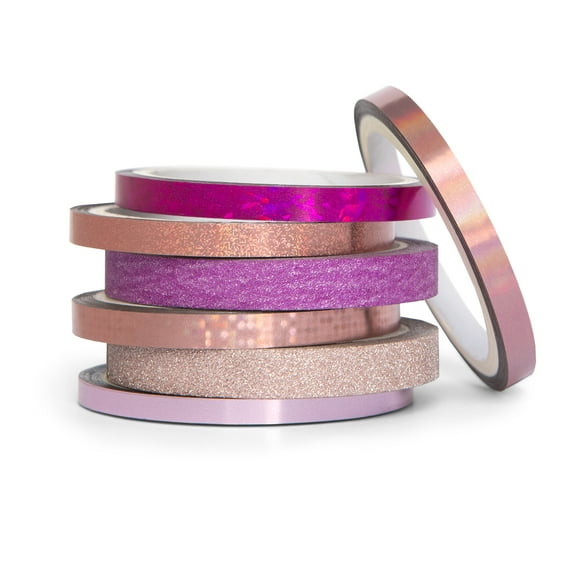 Pink Foil & Glitter Crafting Tape Set by Recollections - Sparkling Adhesive Washi Tape for Scrapbooking - Journaling - Cardmaking & DIY Crafts - 7 Rolls