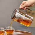 thumbnail image 3 of Tetera mágica, tetera mágica para preparar té suelto, tetera de vidrio de borosilicato resistente al calor con colador de té, regalo ideal para los amantes del té - 34 oz (600 ml), 3 of 7