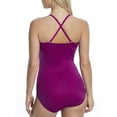 thumbnail image 4 of Miraclesuit Womens Swimwear Rock Solid Madrid Bandeau Underwire Detachable Strap One Piece Swimsuit, Framboise, 12, 4 of 5