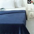 thumbnail image 5 of Malika 100% Cotton Weighted Blanket - 6 Pounds, Calm Sleeping, Dot Velvet Cover, 41" x 60", Navy, 5 of 10