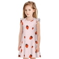 thumbnail image 1 of Vsdgher Robe de Nuit Fraise pour Filles Manches Courtes à Volants Robe de Nuit Pyjama pour Fête Pyjama-TTG, 1 of 6