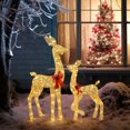 thumbnail image 1 of Familia de Ciervos Navideños Iluminados Zimtown 2 Piezas decoración patio Exterior 210 LED dorado, 1 of 7