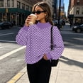 thumbnail image 4 of Women's Small Polka Dot Sweatshirt Long Sleeve Crewneck Casual Pullover Relaxed Fit Soft Fall Sweatshirt, 4 of 7