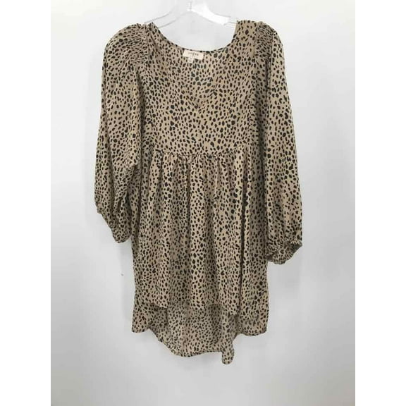 Pre-Owned Umgee Tan Size Medium Printed Tunic Blouse