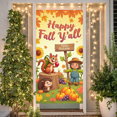 thumbnail image 3 of Woodland Animals Autumn Banner Rustic Harvest Fall Decoration Squirrel Pumpkin Sunflower for Thanksgiving Festival Garden Event, 3 of 9
