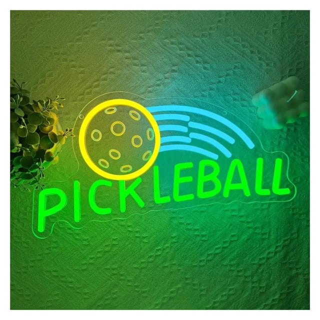 Letrero De Neón Pickleball Pelota Deportiva, Luz LED Regulable Para Bar, Dormitorio, Club, Fiesta, Sala De Juegos O Decoración De Pared 40cmx20cm