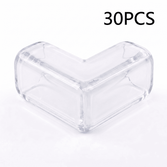 ROSEXIXI 30pcs Clear Table Corner Protectors, L-Shaped Soft Baby Proof Guards with Pre-Applied Adhesive for Furniture Sharp Edges